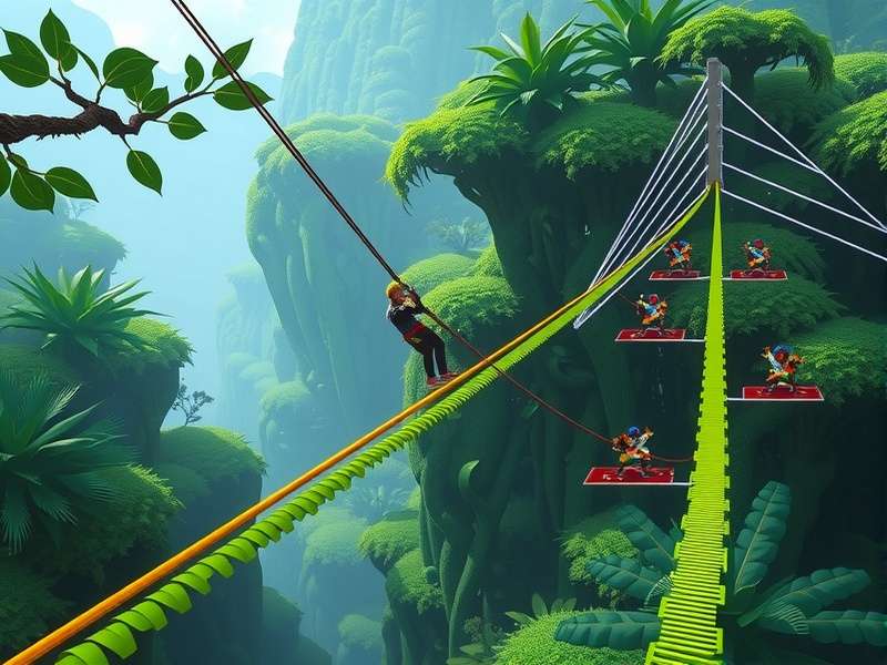 Diagram showing optimal zip-line racing techniques